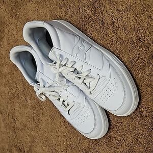 Saucony Men's Jazz Court Sneaker Low, White/ White Gum Sole, Size 13